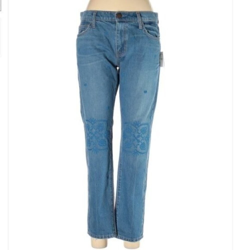 NWT Current/Elliott | Embroidered Ankle Jeans Size 27